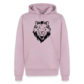 Löwe - Männer Premium Bio Hoodie - Altrosa - Vorne - Nico (187cm)