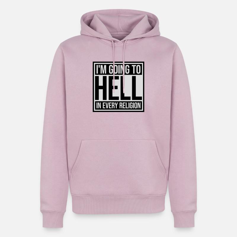 En allant en enfer - Sweat à capuche Premium bio Homme - rose poudré