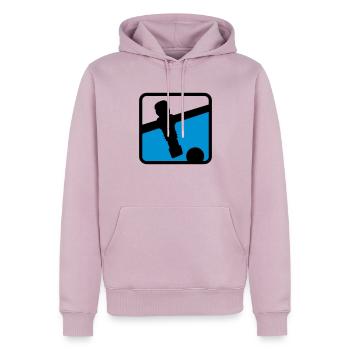 soccer player - Kickershirt - Männer Premium Bio Hoodie - Altrosa - Vorne - Nico (187cm)