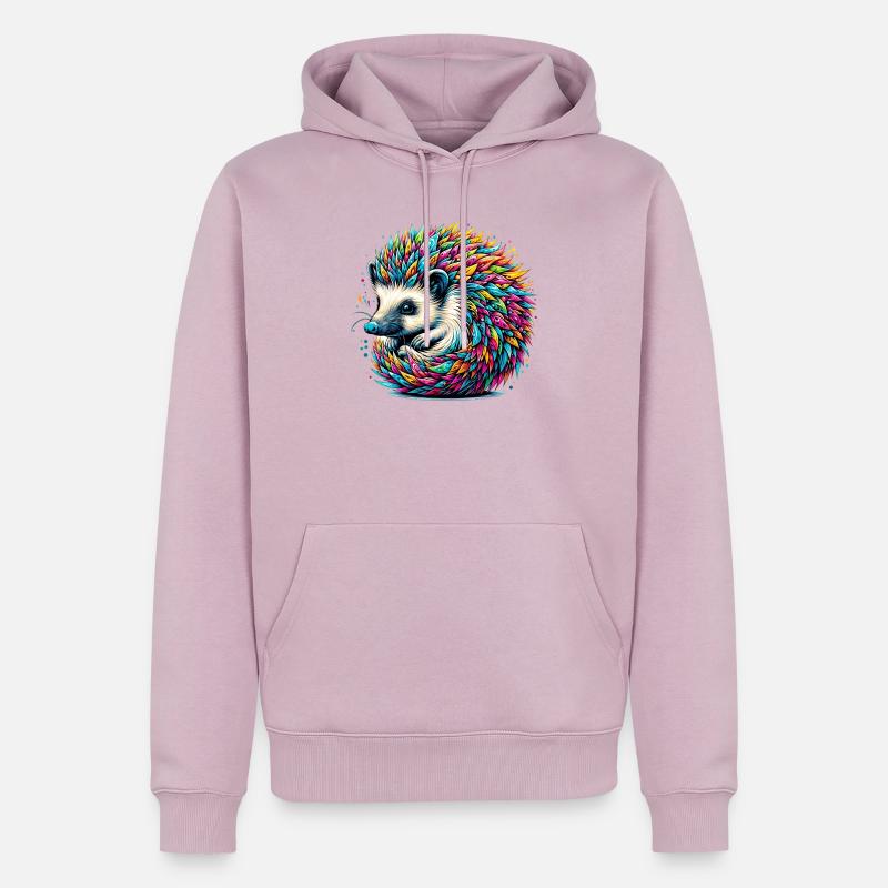 Hérisson - Sweat à capuche Premium bio Homme - rose poudré