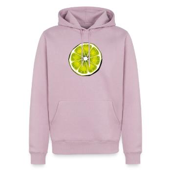Lime - Männer Premium Bio Hoodie - Altrosa - Vorne - Nico (187cm)