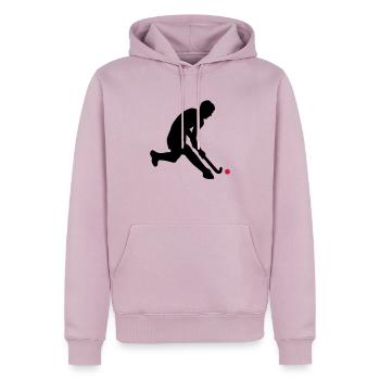 herrenhockey_c_2c - Sweat à capuche Premium bio Homme - rose poudré - Devant - Nico (187cm)