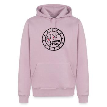 Poker Star Logo - Männer Premium Bio Hoodie - Altrosa - Vorne - Nico (187cm)