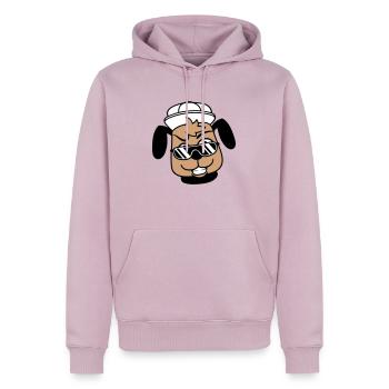 DJ Hund Sonnenbrille Teenager Mütze Cappy Cool Guy - Männer Premium Bio Hoodie - Altrosa - Vorne - Nico (187cm)