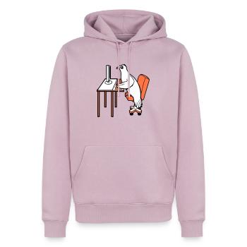 Taube arbeitet Büro Computer Tatsatur Maus Gamer - Männer Premium Bio Hoodie - Altrosa - Vorne - Nico (187cm)