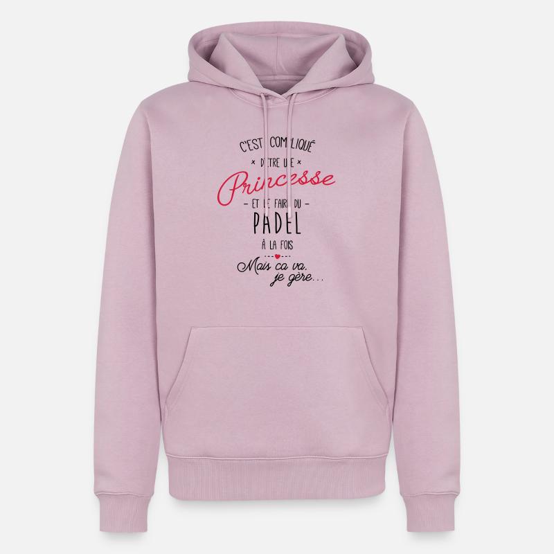 princesse et Padel - Sweat à capuche Premium bio Homme - rose poudré
