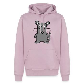 Maus Mäuschen Süße Kleine Ratte Nager Lustig Comic - Männer Premium Bio Hoodie - Altrosa - Vorne - Nico (187cm)