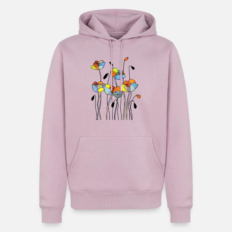 Fleur - Sweat à capuche Premium bio Homme - rose poudré