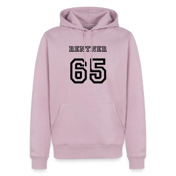 Rentner 65 - Männer Premium Bio Hoodie - Altrosa - Vorne - Nico (187cm)