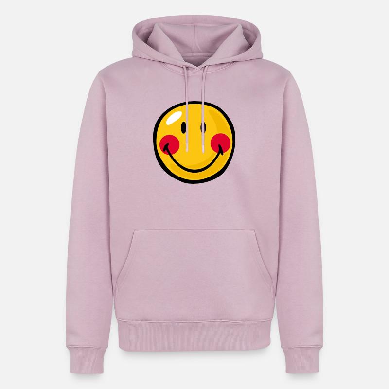 Smiley Blushed - Sweat à capuche Premium bio Homme - rose poudré