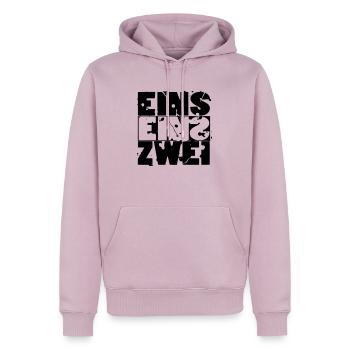 Eins Eins Zwei - 112 - Männer Premium Bio Hoodie - Altrosa - Vorne - Nico (187cm)