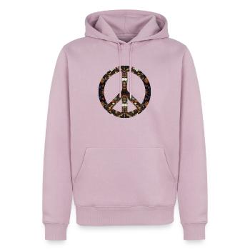 Signe de paix mouvement de paix icône de symbole de paix - Sweat à capuche Premium bio Homme - rose poudré - Devant - Nico (187cm)