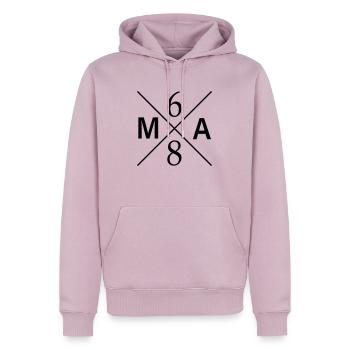 Tour de Mannheim - Sweat à capuche Premium bio Homme - rose poudré - Devant - Nico (187cm)