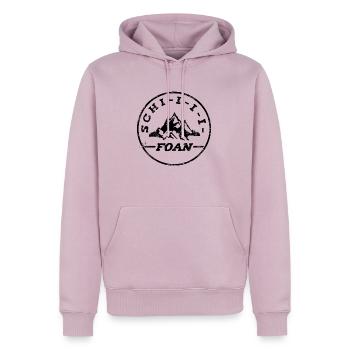 Schifoan - Ski Schi Berge - édition blanche - Sweat à capuche Premium bio Homme - rose poudré - Devant - Nico (187cm)