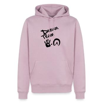 dreamteam - Men’s Premium Organic Hoodie - dusky pink - Front - Nico (187cm)