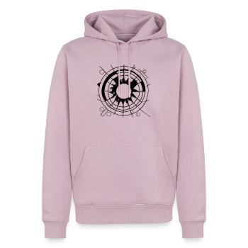 Soleil Lune Mosaïque Astrologie Symbole Vecteur 4 - Sweat à capuche Premium bio Homme - rose poudré - Devant - Nico (187cm)