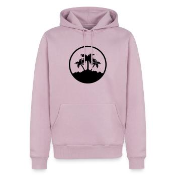 Palm Design - Men’s Premium Organic Hoodie - dusky pink - Front - Nico (187cm)