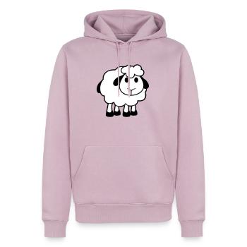 mouton bébé se tient mignon mignon agneau enfant cool bande dessinée - Sweat à capuche Premium bio Homme - rose poudré - Devant - Nico (187cm)
