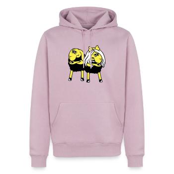 2 sheep couple tired angry upset offended - Men’s Premium Organic Hoodie - dusky pink - Front - Nico (187cm)