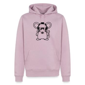Maus Sonnenbrille Cool Kopfhörer Party Musik hören - Männer Premium Bio Hoodie - Altrosa - Vorne - Nico (187cm)