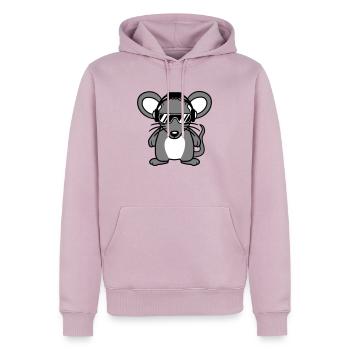 Maus Sonnenbrille Cool Kopfhörer Party Musik hören - Männer Premium Bio Hoodie - Altrosa - Vorne - Nico (187cm)