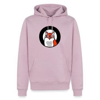 hibou oiseau aigle hibou hibou nuit oiseau effraie des granges chouette bande dessinée - Sweat à capuche Premium bio Homme - rose poudré - Devant - Nico (187cm)