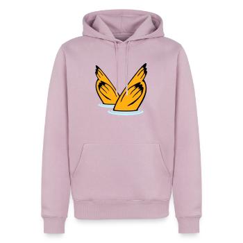 2 canards plongée sous-marin tête lac eau potable - Sweat à capuche Premium bio Homme - rose poudré - Devant - Nico (187cm)