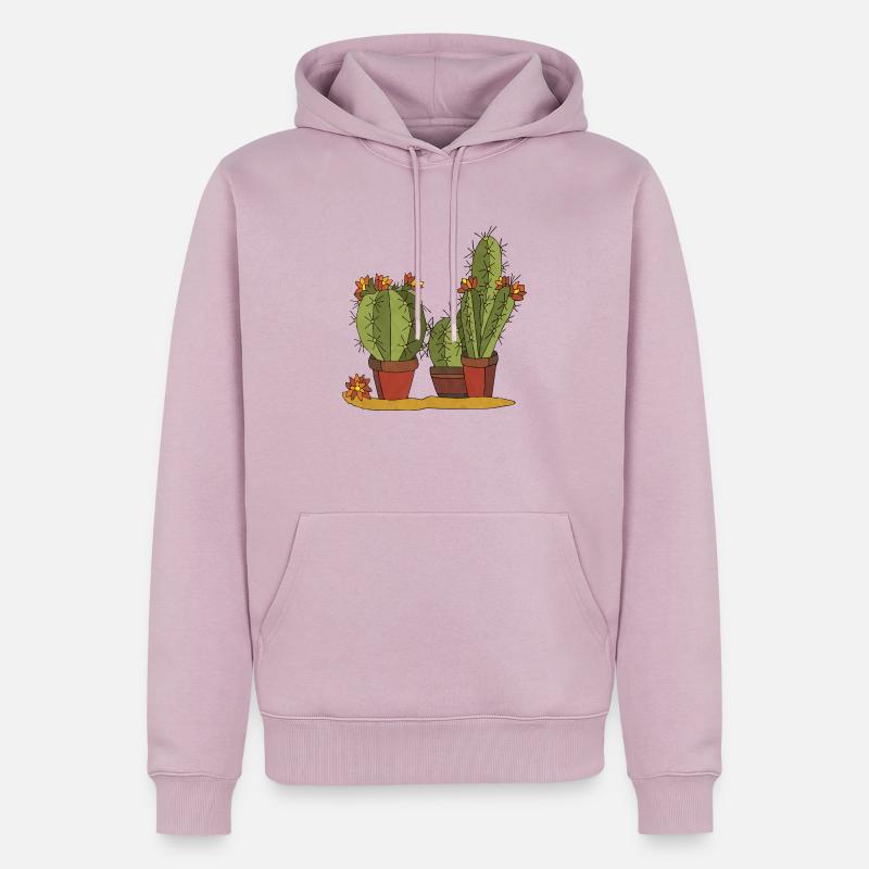 Flowers - Men’s Premium Organic Hoodie - dusky pink
