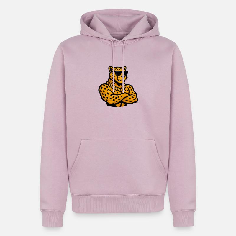 Bande dessinée Guépard léopard - Sweat à capuche Premium bio Homme - rose poudré
