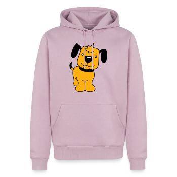 Dog Stands Cute Little Happy Puppy Pet - Men’s Premium Organic Hoodie - dusky pink - Front - Nico (187cm)