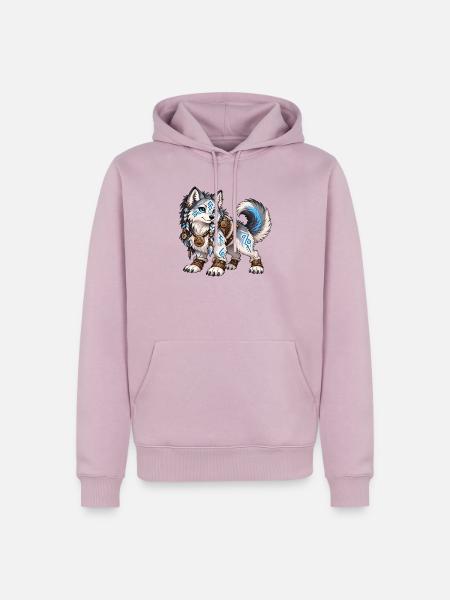 Kawaii Runenwolf - Männer Premium Bio Hoodie - Altrosa