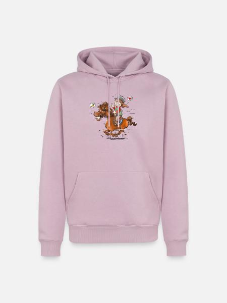 Pony Liebe - Männer Premium Bio Hoodie - Altrosa