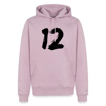 Brushed 12 - Männer Premium Bio Hoodie - Altrosa - Vorne - Nico (187cm)