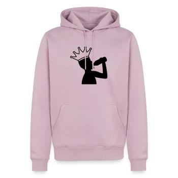 Beer King - Men’s Premium Organic Hoodie - dusky pink - Front - Nico (187cm)