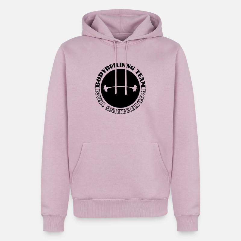 Équipe de musculation - Sweat à capuche Premium bio Homme - rose poudré