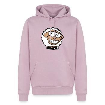 Schaf Grinsen Guckt Doof Frech Lächeln Glücklich - Männer Premium Bio Hoodie - Altrosa - Vorne - Nico (187cm)