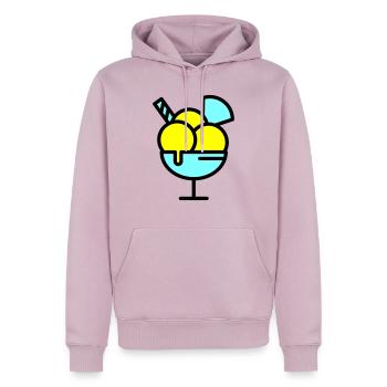 Sundae - Men’s Premium Organic Hoodie - dusky pink - Front - Nico (187cm)