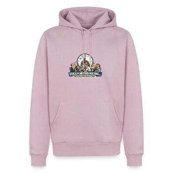 Ich habe das Treffen überlebt, das E-Mail-Design sein sollte - Männer Premium Bio Hoodie - Altrosa - Vorne - Nico (187cm)
