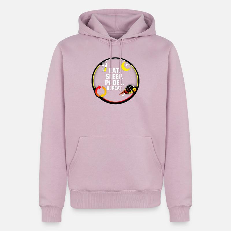Manger dormir Padel répéter - Sweat à capuche Premium bio Homme - rose poudré