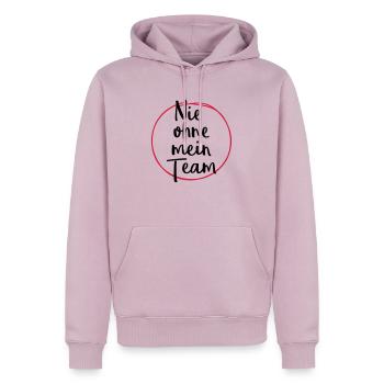 nie ohne mein team design - Männer Premium Bio Hoodie - Altrosa - Vorne - Nico (187cm)