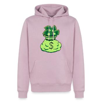 Geld Sack Scheine - Männer Premium Bio Hoodie - Altrosa - Vorne - Nico (187cm)