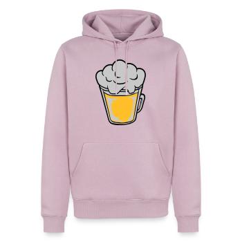 Comic Bier von oben - Männer Premium Bio Hoodie - Altrosa - Vorne - Nico (187cm)