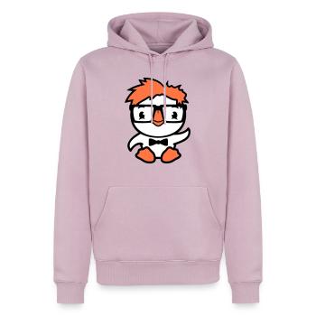 Bird Duck Nerd Geek Clever Intelligent Horn-Rimmed Glasses - Men’s Premium Organic Hoodie - dusky pink - Front - Nico (187cm)