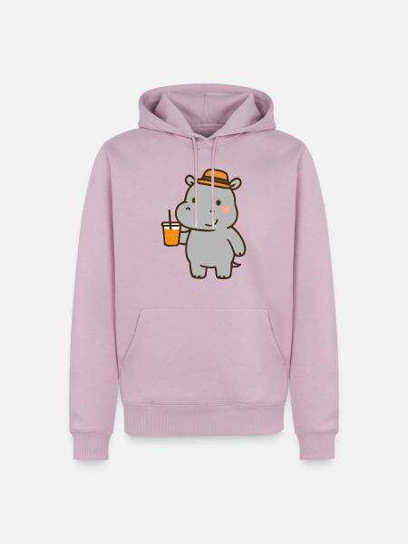 Nilpferd Erfrischung Limonade - Männer Premium Bio Hoodie - Altrosa