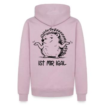 Igel - ist mir igal - Männer Premium Bio Hoodie - Altrosa - Hinten - Nico (187cm)