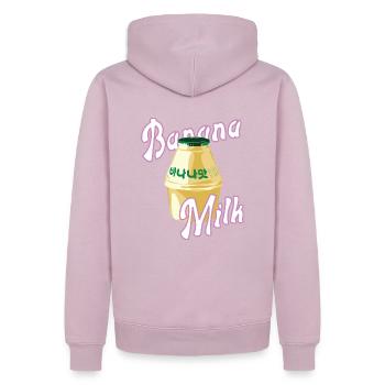 Koreanische Bananenmilch - Männer Premium Bio Hoodie - Altrosa - Hinten - Nico (187cm)