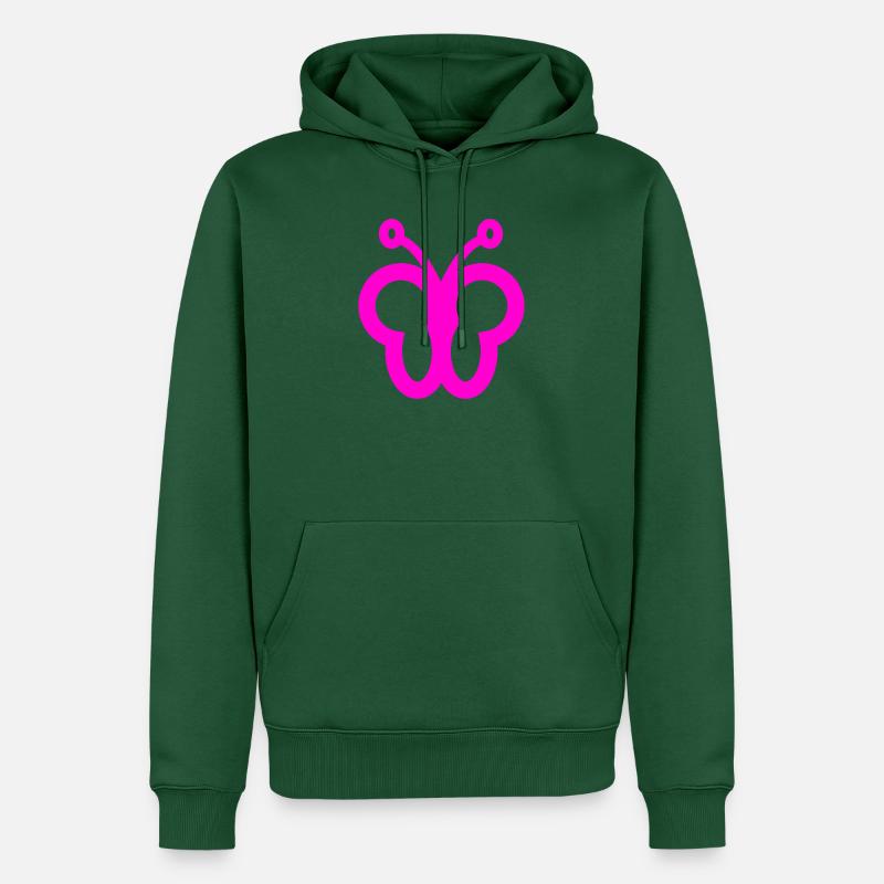 Papillon - Sweat à capuche Premium bio Homme - vert bouteille