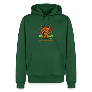 Geburtstagsdrachen 1964-2024 - Männer Premium Bio Hoodie - Flaschengrün - Vorne - Nico (187cm)