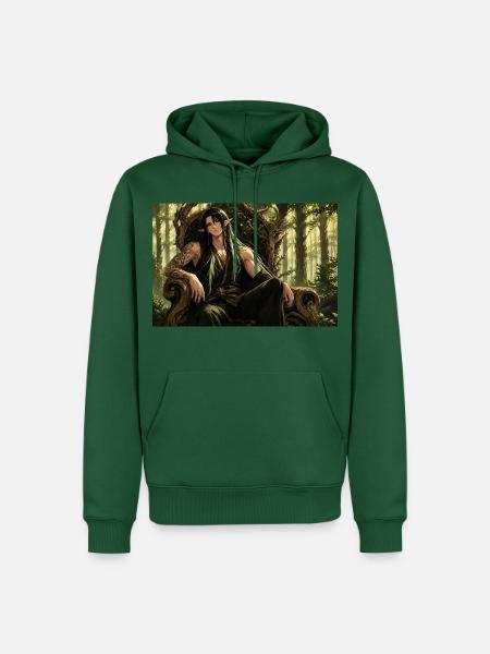 Waldfürst des Schattenwaldes - Männer Premium Bio Hoodie - Flaschengrün