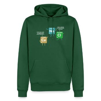 Funny Chemistry Periodic Table Elements Copper Pol - Männer Premium Bio Hoodie - Flaschengrün - Vorne - Nico (187cm)